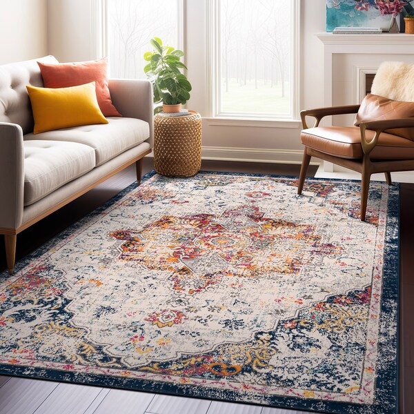 World Rug Gallery Caen Bohemian Medallion Area Rug 3' 3'' X 5' Multi 4057MULTI3X5 - main